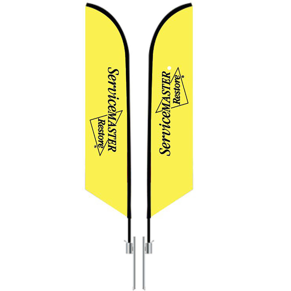 Restore Branded Angled Feather Flags SID Clients