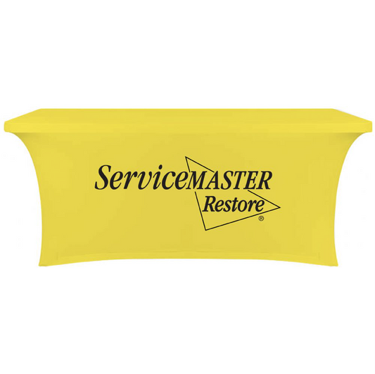 Table Throw - 6ft Contoured - Yellow with Black Logo