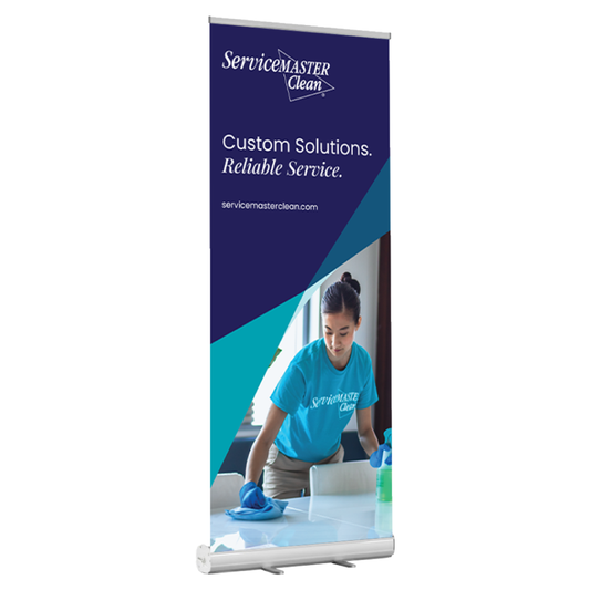 Clean Banner Stand - "Custom Solutions" Version 1