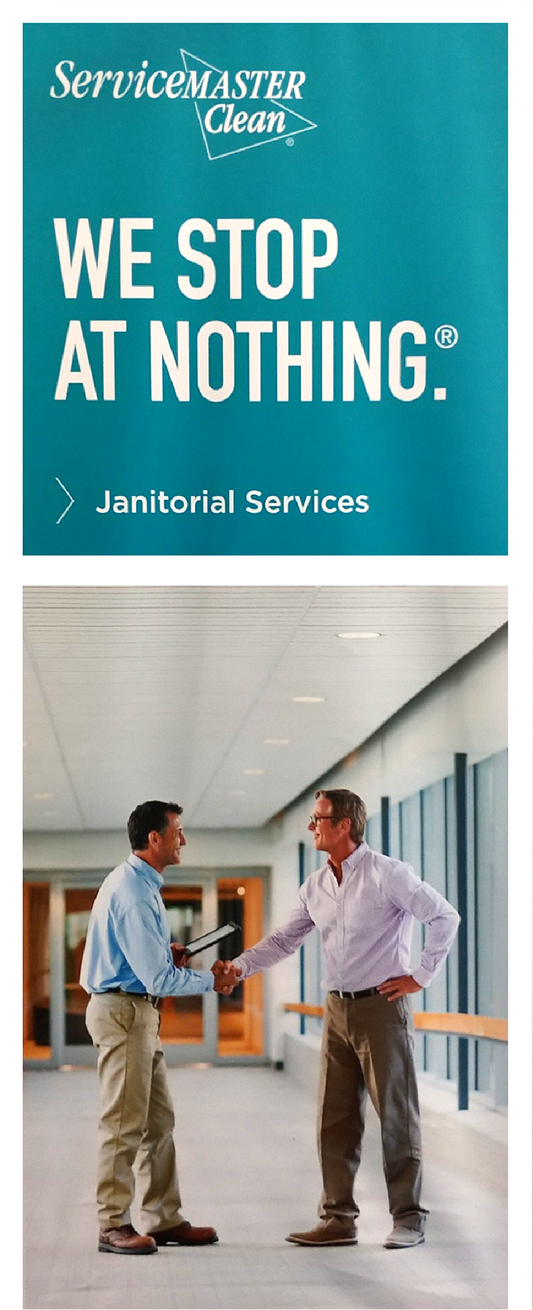 Banner Stand - We Stop At Nothing - Janitorial Services - 2 Men