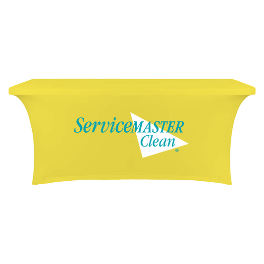 Clean Table Throw - 6ft Contour - Yellow w/Full Color Logo