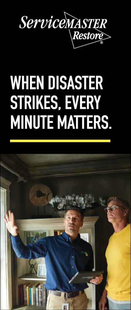 Restore Banner Stand - "When Disaster Strikes, Every Minute Matters"