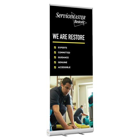 Restore Banner Stand - "We Are Restore" Black Version