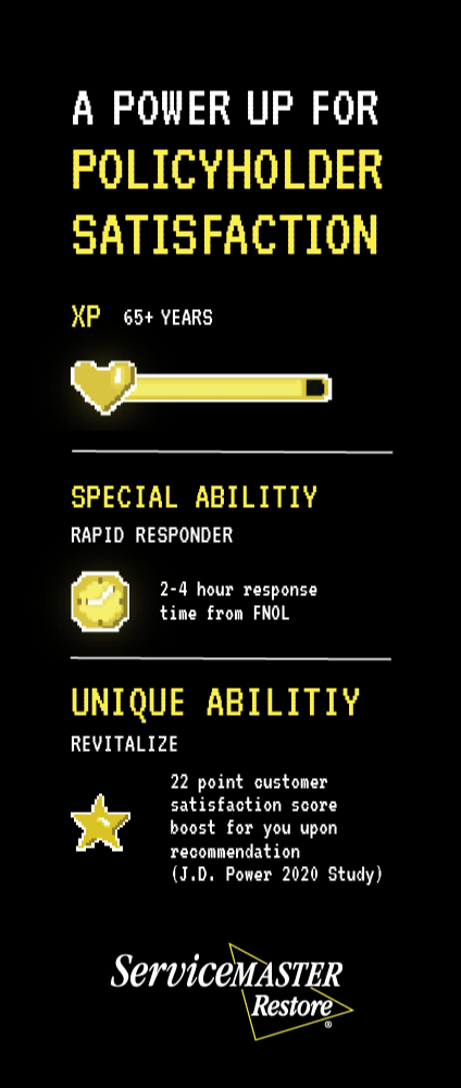 Restore Retro Banner Stand - "A Power Up For Policy Satisfaction"