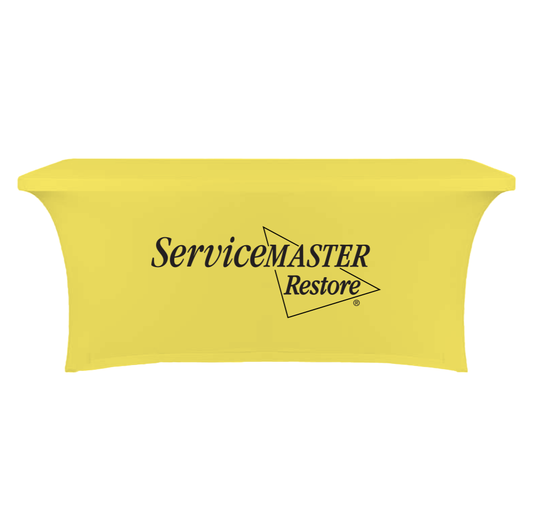Restore 6ft Contour Table Cover - Yellow with Black Logo