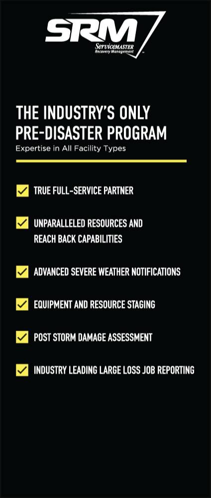 SRM Banner Stand - "Industry's Only Pre-Disaster Program"