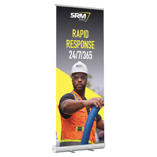 SRM Banner Stand - "Rapid Response 24/7/365"