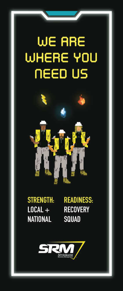 SRM Retro Banner Stand - "We Are Where You Need Us"
